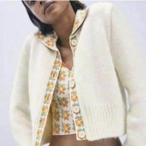 Zara Floral Collar Cardigan